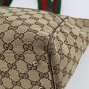 GUCCI GG Canvas Web Sherry Line Hand Bag Beige Silver 145810 Auth ep12728-15