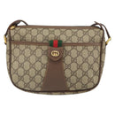GUCCI GG Supreme Web Sherry Line Bag PVC Beige Gold 001 754 6177 Auth ep12731-13