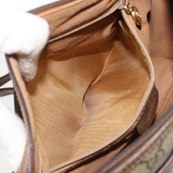 GUCCI GG Supreme Web Sherry Line Bag PVC Beige Gold 001 754 6177 Auth ep12731