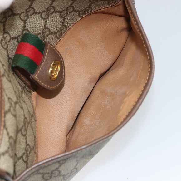 GUCCI GG Supreme Web Sherry Line Bag PVC Beige Gold 001 754 6177 Auth ep12731