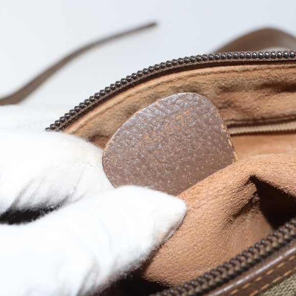 GUCCI GG Supreme Web Sherry Line Bag PVC Beige Gold 001 754 6177 Auth ep12731