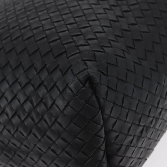 BOTTEGA VENETA INTRECCIATO Hand Bag Leather Black Auth ep12733