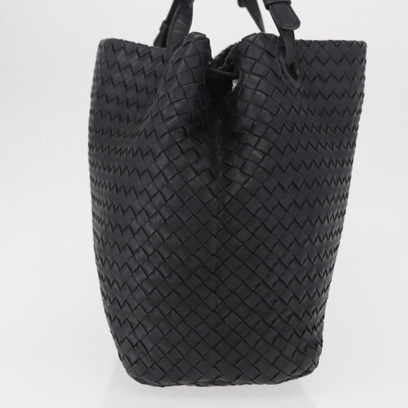BOTTEGA VENETA INTRECCIATO Hand Bag Leather Black Auth ep12733