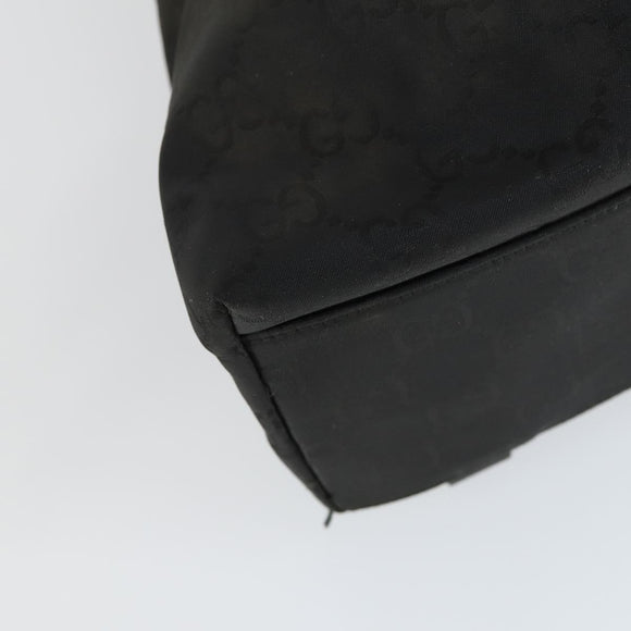 GUCCI GG Canvas Backpack Nylon Black Silver 003 0238 3754 Auth ep12735