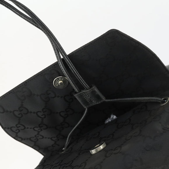 GUCCI GG Canvas Backpack Nylon Black Silver 003 0238 3754 Auth ep12735