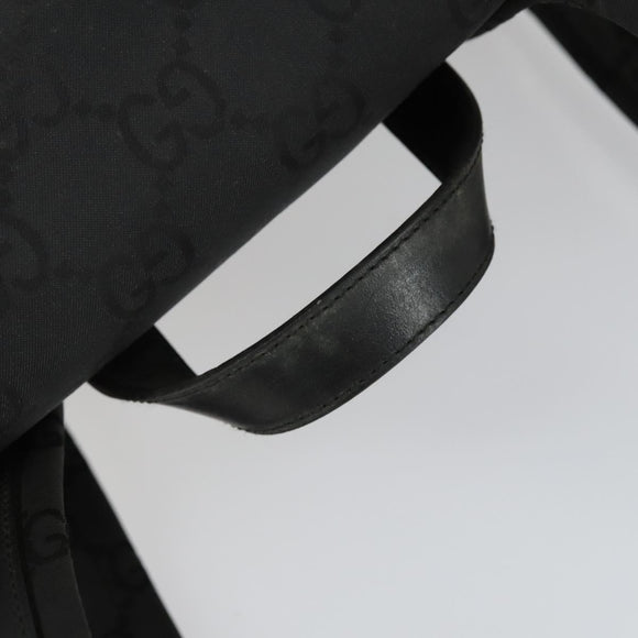 GUCCI GG Canvas Backpack Nylon Black Silver 003 0238 3754 Auth ep12735