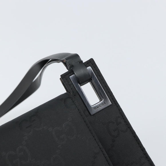 GUCCI GG Canvas Shoulder Bag Nylon Black Silver 001 3068 Auth ep12737
