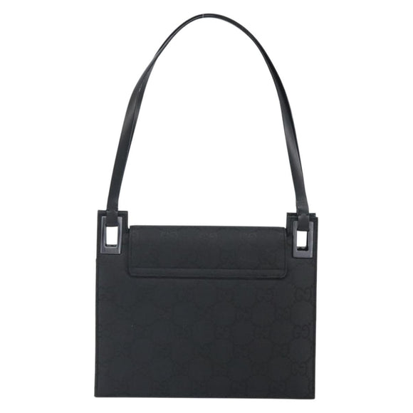 GUCCI GG Canvas Shoulder Bag Nylon Black Silver 001 3068 Auth ep12737