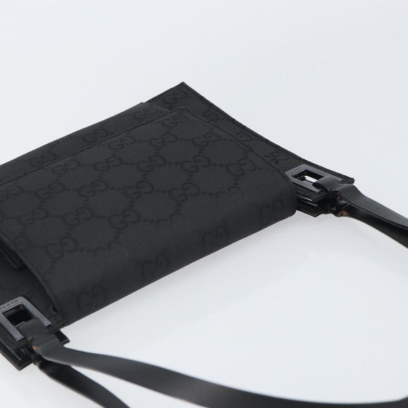GUCCI GG Canvas Shoulder Bag Nylon Black Silver 001 3068 Auth ep12737