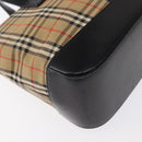 BURBERRY Nova Check Hand Bag Canvas Beige Gold Auth ep12744-15