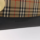 BURBERRY Nova Check Hand Bag Canvas Beige Gold Auth ep12744-17