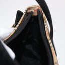 BURBERRY Nova Check Hand Bag Canvas Beige Gold Auth ep12744-20
