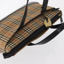 BURBERRY Nova Check Hand Bag Canvas Beige Gold Auth ep12744-7