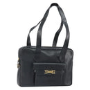 FENDI Tote Bag Leather Black Gold Auth ep12747-1