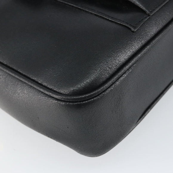 FENDI Tote Bag Leather Black Gold Auth ep12747