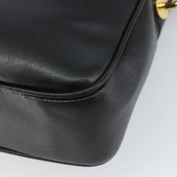 FENDI Tote Bag Leather Black Gold Auth ep12747