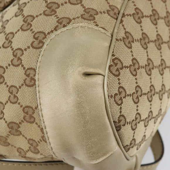 GUCCI GG Canvas Hand Bag 2way Beige Gold 247902 Auth ep12749