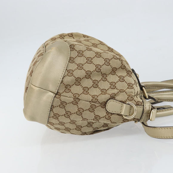 GUCCI GG Canvas Hand Bag 2way Beige Gold 247902 Auth ep12749