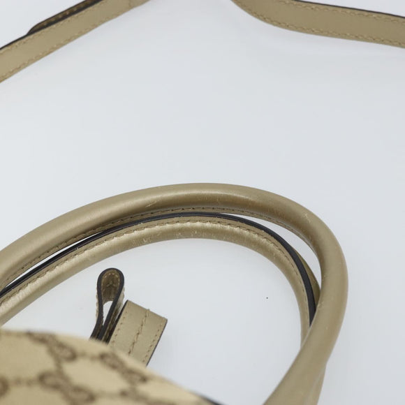 GUCCI GG Canvas Hand Bag 2way Beige Gold 247902 Auth ep12749