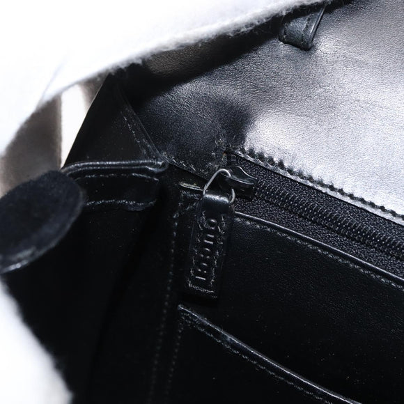 GUCCI Hand Bag Cotton Black Silver Auth ep12754