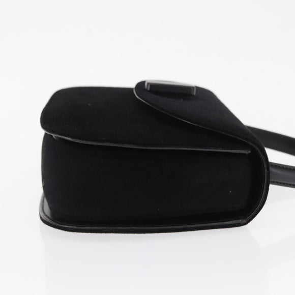 GUCCI Hand Bag Cotton Black Silver Auth ep12754