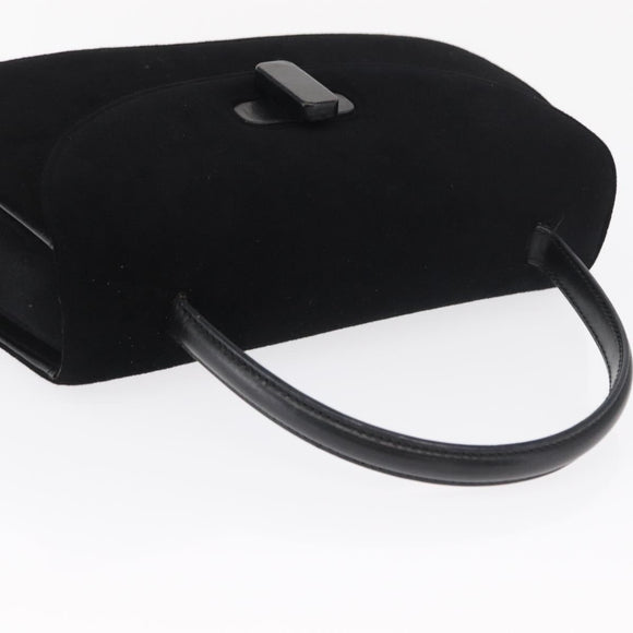 GUCCI Hand Bag Cotton Black Silver Auth ep12754