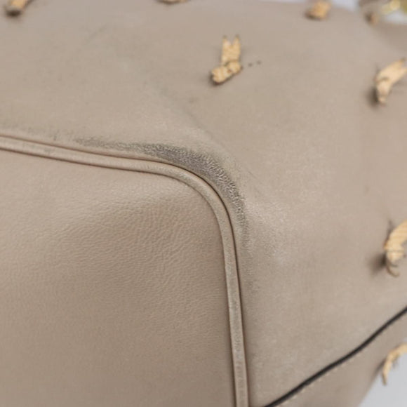 LOEWE Tote Bag Leather Gray Gold Auth ep12755