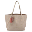 LOEWE Tote Bag Leather Gray Gold Auth ep12755-13