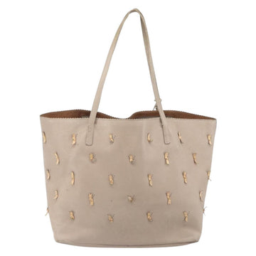 LOEWE Tote Bag Leather Gray Gold Auth ep12755 - 0