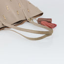 LOEWE Tote Bag Leather Gray Gold Auth ep12755-7