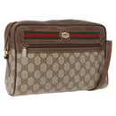GUCCI GG Supreme Web Sherry Line Bag PVC Beige Gold 56 02 088 Auth ep12756-1