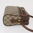 GUCCI GG Supreme Web Sherry Line Bag PVC Beige Gold 56 02 088 Auth ep12756-3