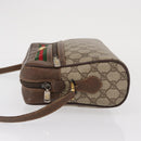 GUCCI GG Supreme Web Sherry Line Bag PVC Beige Gold 56 02 088 Auth ep12756-4
