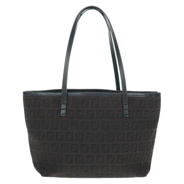 FENDI Zucchino Canvas Hand Bag Black Silver Auth ep12758V - 0