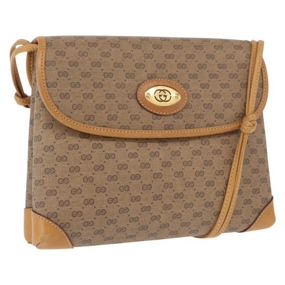 GUCCI Micro GG Supreme Shoulder Bag PVC Beige Gold 007 49 5548 Auth ep12759