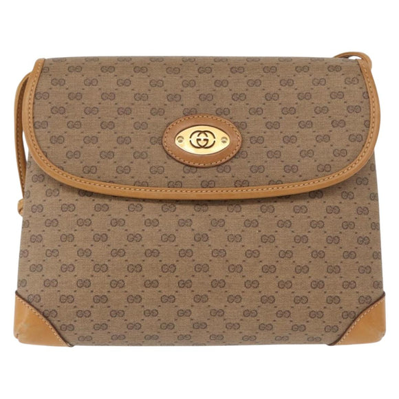 GUCCI Micro GG Supreme Shoulder Bag PVC Beige Gold 007 49 5548 Auth ep12759