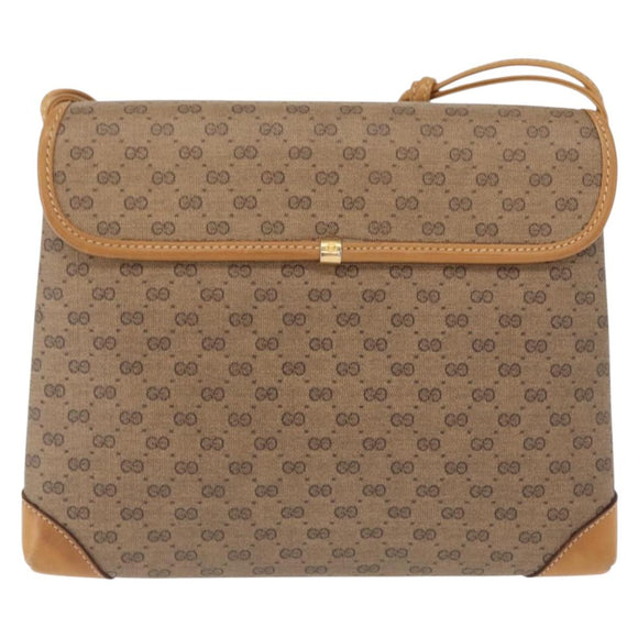 GUCCI Micro GG Supreme Shoulder Bag PVC Beige Gold 007 49 5548 Auth ep12759