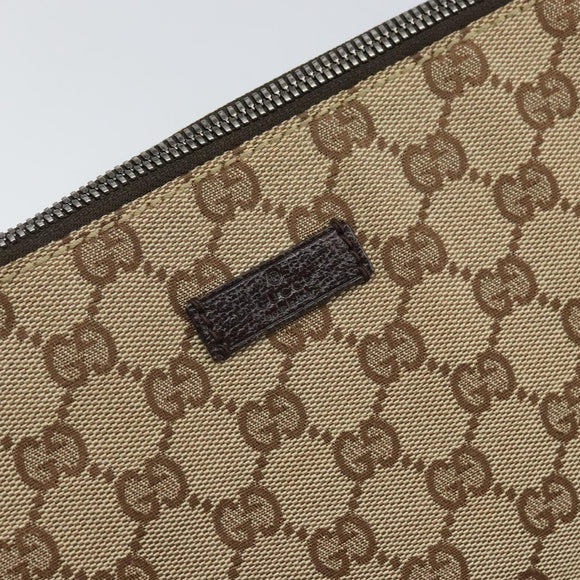 GUCCI GG Canvas Shoulder Bag Beige Silver 114273 Auth ep12760