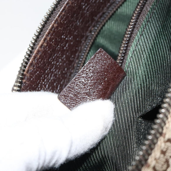 GUCCI GG Canvas Shoulder Bag Beige Silver 114273 Auth ep12760