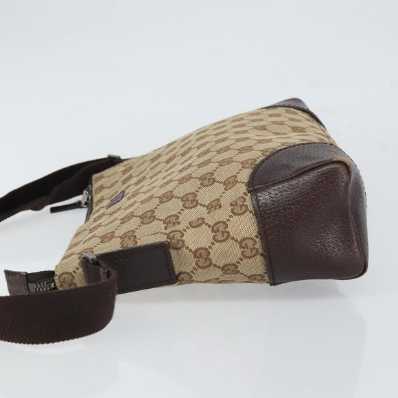 GUCCI GG Canvas Shoulder Bag Beige Silver 114273 Auth ep12760