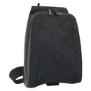 GUCCI GG Canvas Body Bag Nylon Black Silver 003 0232 1705 Auth ep12762-1
