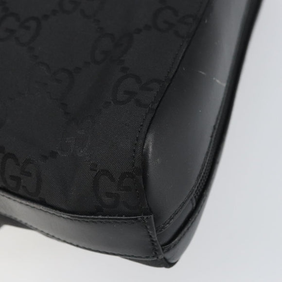 GUCCI GG Canvas Body Bag Nylon Black Silver 003 0232 1705 Auth ep12762