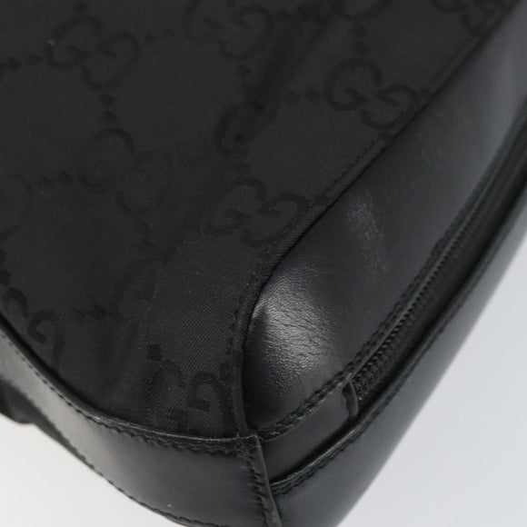 GUCCI GG Canvas Body Bag Nylon Black Silver 003 0232 1705 Auth ep12762