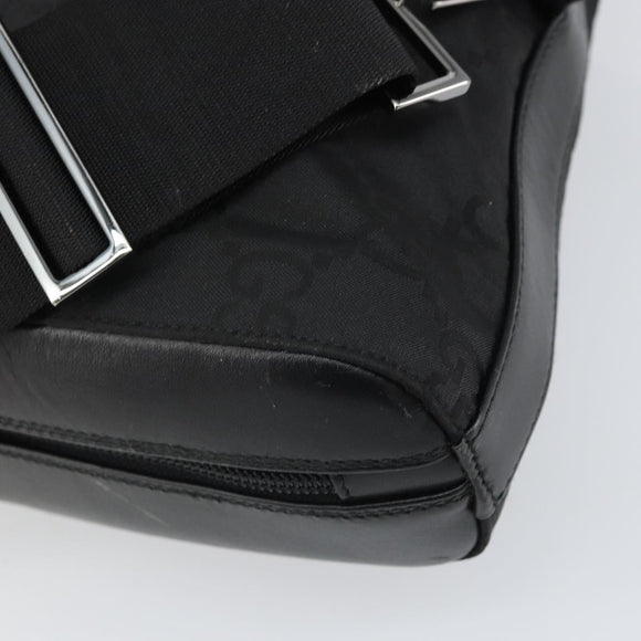 GUCCI GG Canvas Body Bag Nylon Black Silver 003 0232 1705 Auth ep12762