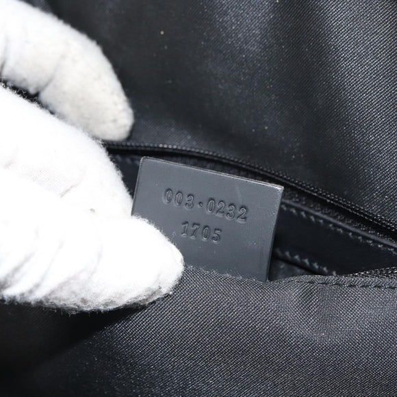 GUCCI GG Canvas Body Bag Nylon Black Silver 003 0232 1705 Auth ep12762