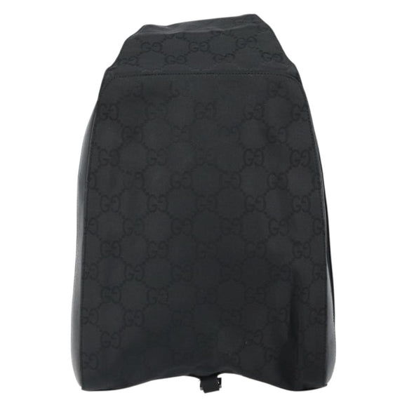 GUCCI GG Canvas Body Bag Nylon Black Silver 003 0232 1705 Auth ep12762