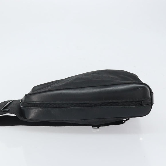 GUCCI GG Canvas Body Bag Nylon Black Silver 003 0232 1705 Auth ep12762