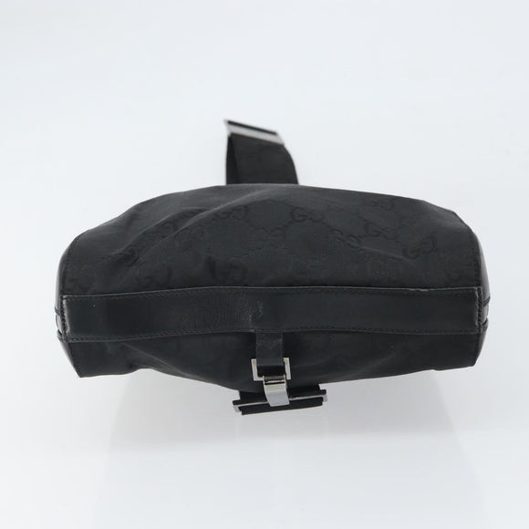GUCCI GG Canvas Body Bag Nylon Black Silver 003 0232 1705 Auth ep12762