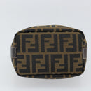 FENDI Zucca Canvas Hand Bag Black Brown Auth ep12764-10