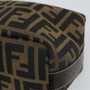 FENDI Zucca Canvas Hand Bag Black Brown Auth ep12764-11